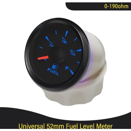 Signal Adjustable 0-190ohm/240-33 ohm Fuel Level Gauge Waterproof with 8 Colors Backlights 9~32V Fit Car Motocycle Boat Yacht