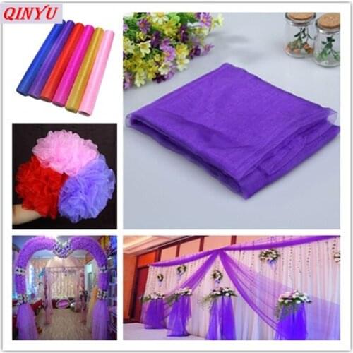 5-10M Tulle curtains Wedding Decoration Organza Roll Sheer Crystal Organza Fabric for Mariage Yarn Birthday Party Supplies 5z