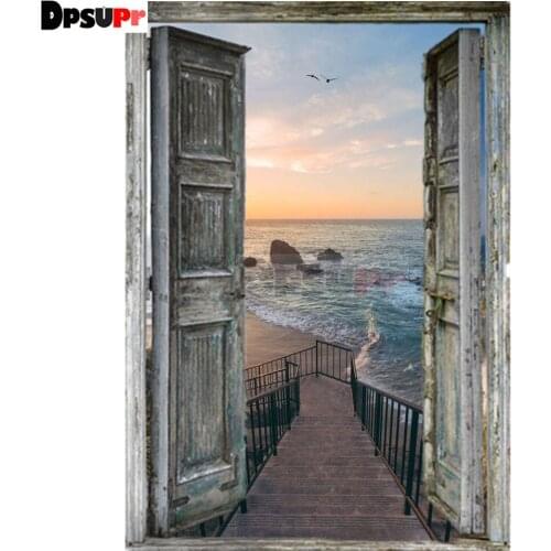 Dpsupr Full Square/Round Drill 5D DIY Diamond Painting "Door Scenery" Diamond Embroidery Cross Stitch 3D Decor Gift Du001