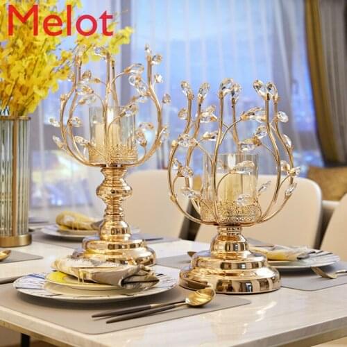 European Entry Lux Candlestick Vintage Metal Candlestick Decoration Dining Table Romantic Candlelight Dinner Home Decorations