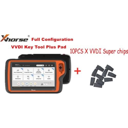 Global Version Xhorse VVDI Key Tool Plus Pad Full Configuration All-in-One Programmer with 10pcs VVDI Super Chip XT27