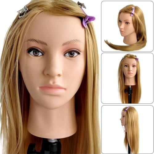 Head Dolls For Hairdressers 65cm Hair Synthetic Mannequin Head Hairstyles Female Mannequin Hairdressing Styling Training Head