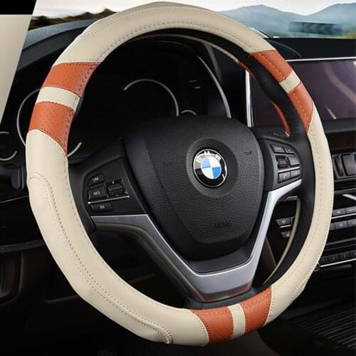 PU Leather Universal Car Steering-wheel Cover 38CM Car-styling Sport Auto Steering Wheel Covers Anti-Slip Automotive Accessories