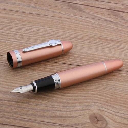 JINHAO 159 student metal Spin rose golden office Iridium Fountain Pen