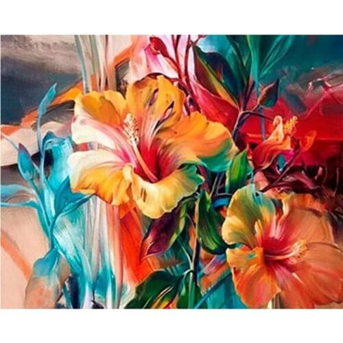 Paints By Numbers Flower Color Lilie 40x50 60x75cm Pictures Oil Painting By Numbers Set Gift Coloring By Numbers Canvas Wall Set