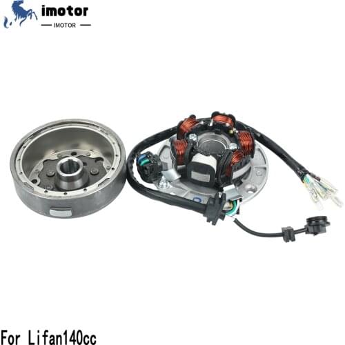 LF140 Engine Lgnition Magneto Stator Magneto Flywheel kit For Lifan 140 140cc 1P55FMJ Horizontal Kick Starter Engines Dirt Pi