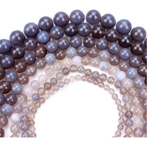 MEIBEADS 8/10/12/14mm Gray Round Selectable Smooth Natural Stone Striated Beads For Jewelry Making DIY Bracelet Necklace UF2136