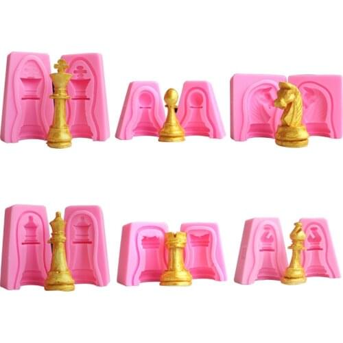 International Chess Fondant Silicone Mold Candy Chocolate Biscuits Molds Ice Cube Candle Soap Mould Baking Cake Decoration Tools