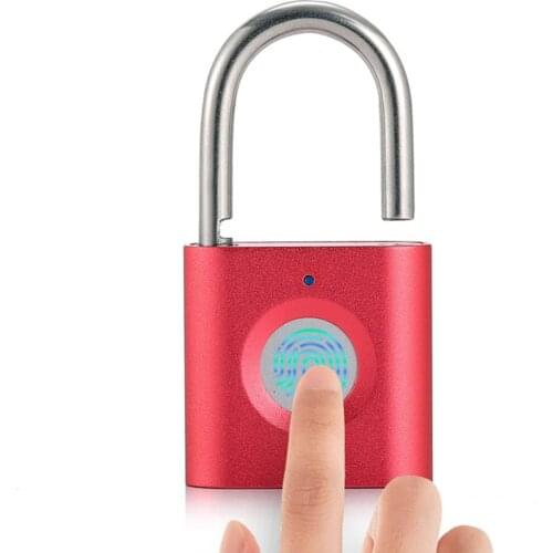 Keyless USB Rechargeable Door Lock Mini Fingerprint Smart Padlock Quick Unlock for Case Bag Security Electronic Smart Padlock