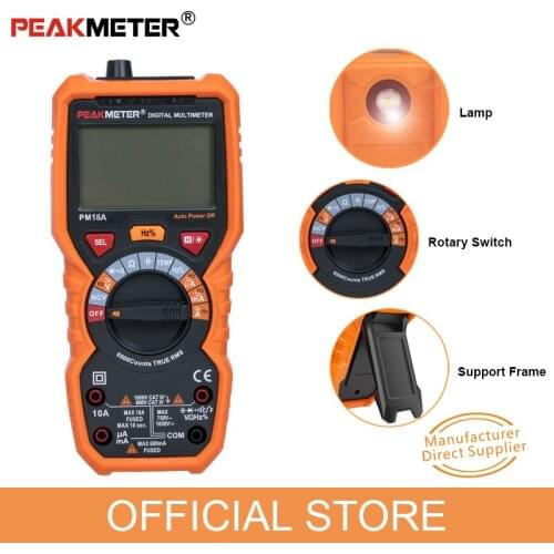 PEAKMETER Multimeter Voltmeter Ammeter Auto Ranging AC/DC Voltage Meter Resistance Capacitance Frequency Temperature NCV Tester