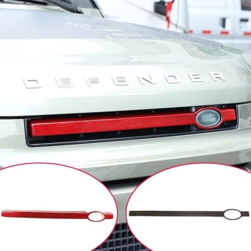 Car Front Grille Trim For Land Rover Defender 90 110 20-22 100% Real Carbon Fiber Car Front Grille Trim Stickers Car Decoration