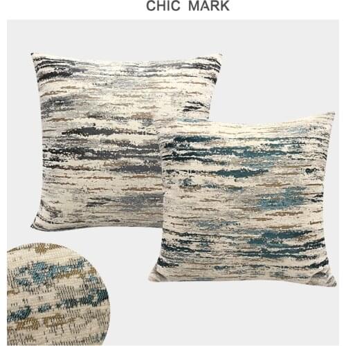 Nordic Style Marbled Cushion Cover Double-Sided Chenille Yarn-Dyed Pillow Case Sofa Home Decoration Autumn And Winter 45*45cm