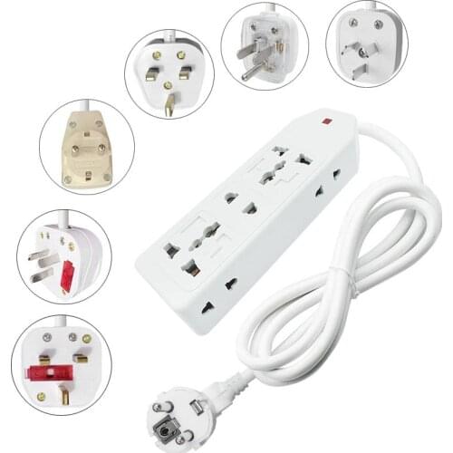New Power Strip Multiple EU UK US AU CN Plug Universal Way Adapter SOCKET 1.5/2.5/3.5/5/10M Extension Cord