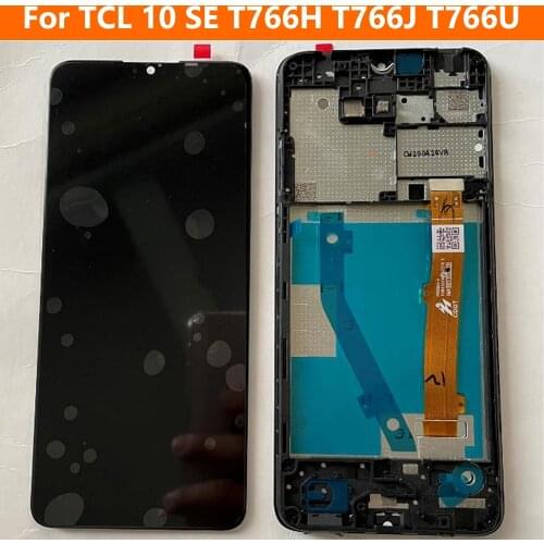Original 6.52" For TCL 10 SE T766H T766J T766U LCD Display Touch Screen Digitizer Assembly Frame For TCL 10SE Sensor Replacemet