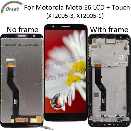 Original For Motorola Moto E6 XT2005-3 LCD Display Touch Screen Digiziter Assembly For moto E6 LCD XT2005-1