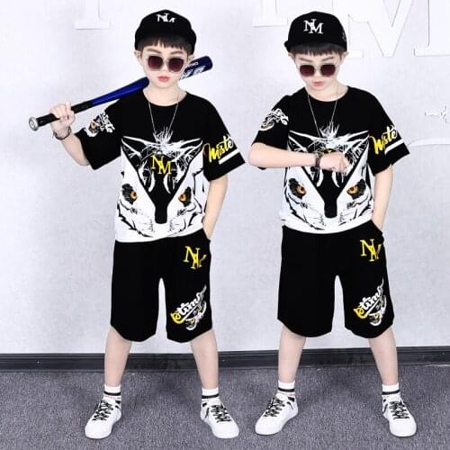 4-14 Years 2021 Summer Boy Clothing Set New Fashion Active Casual T-shirt+ Pant Kid Children Boy Teenager Clothing
