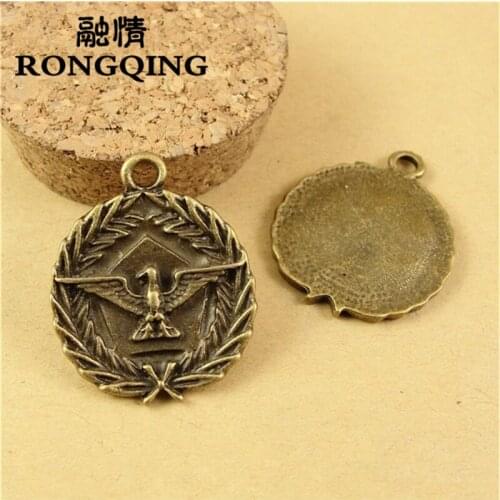 RONGQING 26MM 40pcs/lot Eagle Pendants Necklaces Handmade Fashion Jewelry Charms DIY