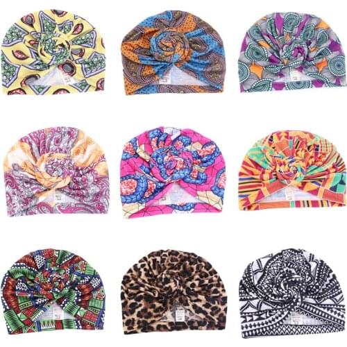 Donuts Turban for Baby Girl Floral Print Headwear Toddler Children Cotton Beanie Hat Gift Headwrap for Indian Kids Hair Cover