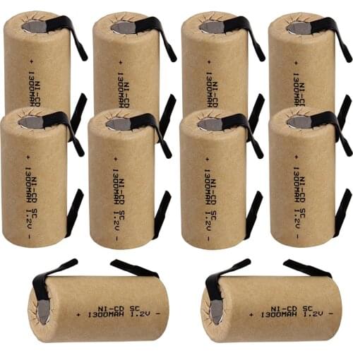 Real capacity 10 pcs SC battery 1.2v SUBC batteries rechargeable 1300mAh nicd battery replacement for CASALS power tools