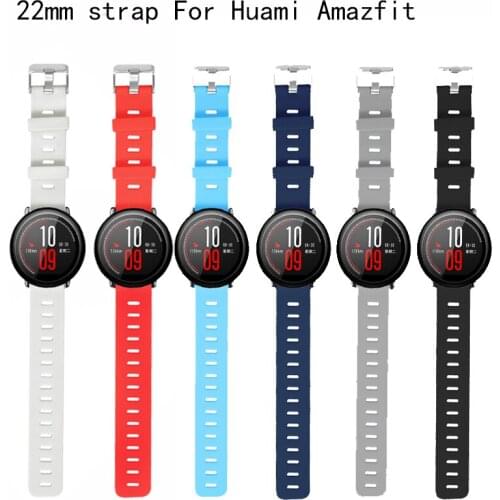 Smart Accessories for Amazfit Stratos 2S Strap 22mm Band for Xiaomi Watch Amazfit Pace Pure Color Replacement Band 20mm 22mm