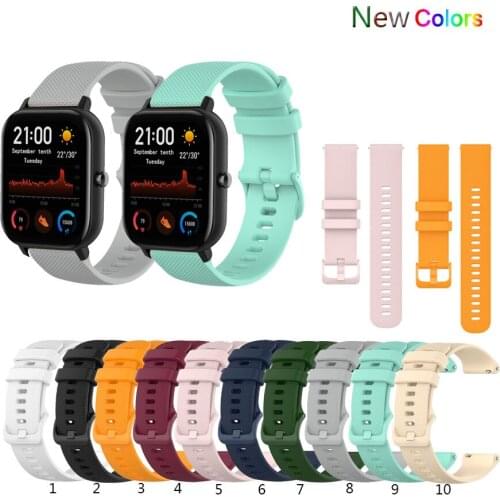 Colorful Soft Silicone Watch Strap Band For Huami Amazfit GTS 2e GTS2 mini Replacement band for Huami Amazfit Neo strap 20mm