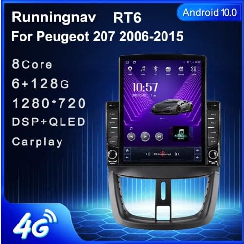 Runningnav For PEUGEOT 207 207CC 2007-2014 Tesla Type Android Car Radio Multimedia Video Player Navigation GPS