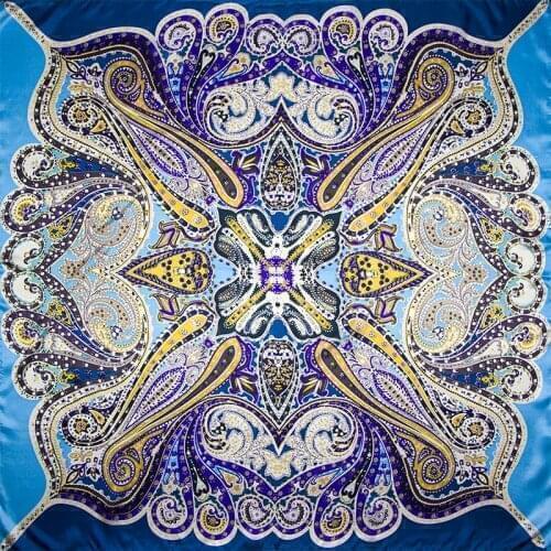 Natural Silk Scarf Women Bandana Female Hair Scarf for Women Silk Neck Scarf Flower Womens Square Silk Head Scarf Paisley Scarf