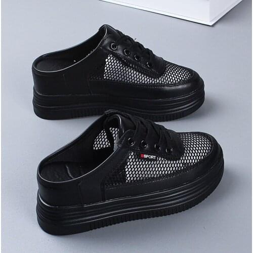 Rubber Slippers Med Cover Toe Women Luxury Shoes Slides Platform Pantofle Designer Flat Summer 2021 PU Cross-tied Fashion Fabric