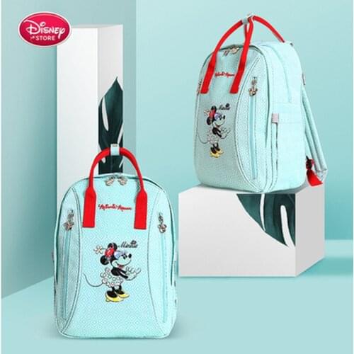 Disney Mickey Minnie Diaper Bag Mummy Bag Fashionable Backpack Large Capacity Multifunctional Handbag Waterproof Backpack
