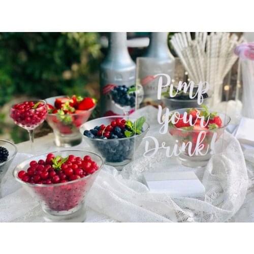 Clear Acrylic Wedding Table Sign - ANY TEXT- Pick Your Drink