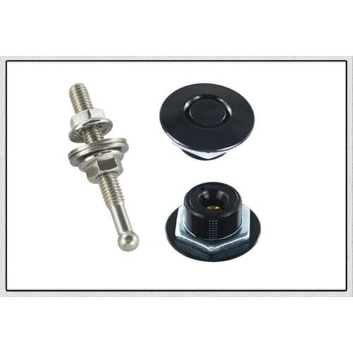 Universal Aluminum PAIR PQY Push Button Billet Hood Pins Lock Clip Kit Silver