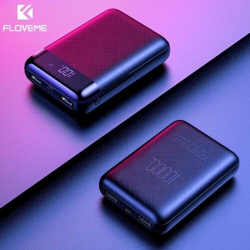 FLOVEME 10000mAh Mini Power Bank For Xiaomi MI Power Bank Dual USB External Battery Fast Portable Charger MI Powerbank poverbank