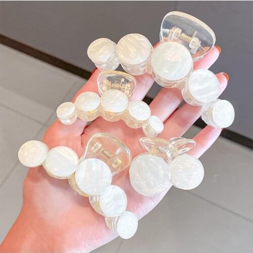 Fashion Mermaid Color Shell Hairpin Bangs Clip Ins Back Head Hairpin Hair Shark Claw Pearl Headdress Grab Clip for Women