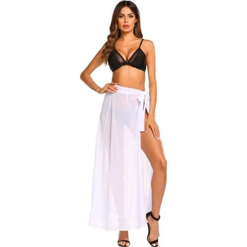 Womens Beach Skirt Summer 2021 Swimsuit Cover Up Chiffon Short Cloth Sarong Dress Pure Wrap Skirt Swimwear Bikini