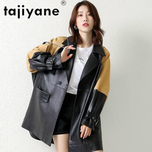 Women Spring 2021 Korean Autumn Clothes Genuine Leather Jackets Woman Real Sheepskin Coats Oversize Femme Veste TN1799