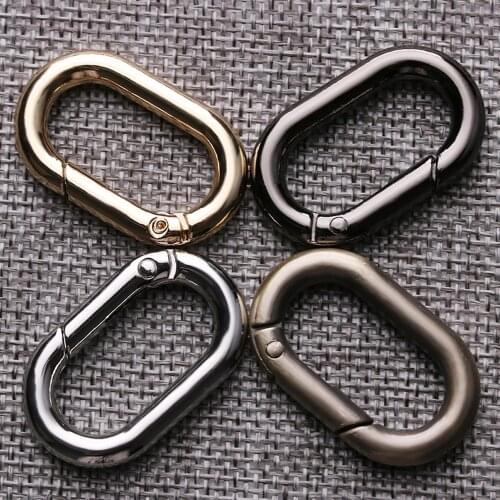 1/2Pcs Zinc Alloy Plated Gate Spring Oval Ring Buckles Clips Carabiner Purses Handbags Push Trigger Snap Hooks DIY Sewing Tools