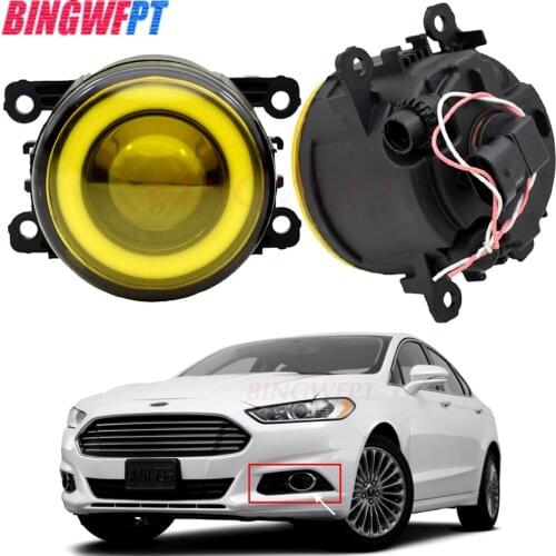 1pair For Ford Mondeo Fusion 2013 2014 2015 2016 Car LED Fog Light COB Angel Eye DRL Daytime Running Lamp H11 12V