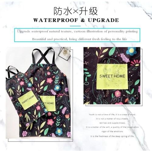 1Pcs Kitchen Aprons for Women Cotton Linen Bibs Household Cleaning Pinafore Home Cooking Apron Waterproof and oil suit Apron
