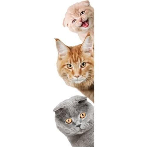 1pc 15*45cm Cute Cartoon Cat Dog Pattern Door Art Paper Furniture Washing Machine Mural Decal Kids Room Wall Stickers Home Decor