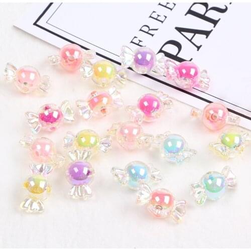 20Pcs Acrylic Candy Garment Beads DIY Craft Necklace Jewelry Ornament Materials Arts Hair Accessories Punk Clothes Plastic Beads