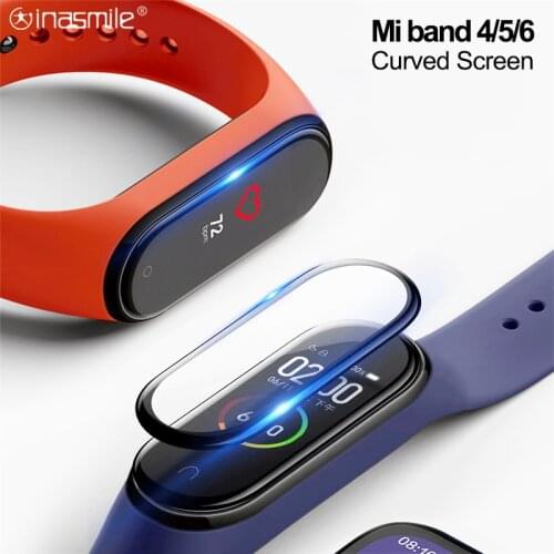 3D Screen Protector for Xiaomi MI band 4 5 6 Soft film strap Mi band Smart Watch Miband Full Screen Protective miband 4 5 6 Film
