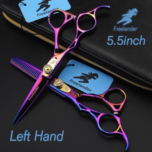 5.5in Left Hand Freelander Style Profissional Hairdressing Scissors Hair Cutting Scissors Set Barber Shears High Quality Salon