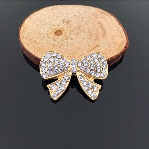 50pcs Bowknot Crystal strass Rhinestone Appliques Flatback Metal Accessories Fashion Bag Shoes Garment Decor Wedding Hairpin DIY
