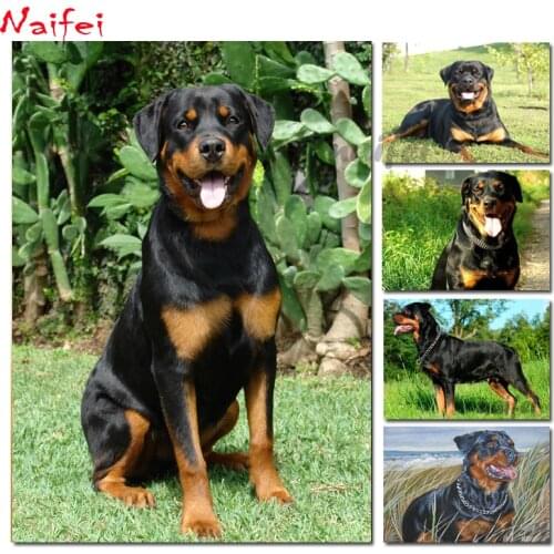 5d Diamond Embroidery Rottweiler Dog 3d Diamond painting Cross Stitch cute pet Mosaic Painting Rhinestones Home Accessories arts