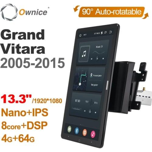 Tesla Style PX6 DSP Android 10.0 Car Multimedia Player For Suzuki Grand Vitara 2005-2015 Auto Rotatable 1920*1080 IPS RDS Radio