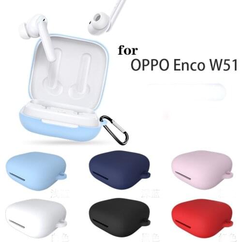 Earphone Shell CaseFor Oppo Enco W51 Case Solid Color Headphone Protection Case for Oppo Enco W 51 Cover Accessories Box Protect