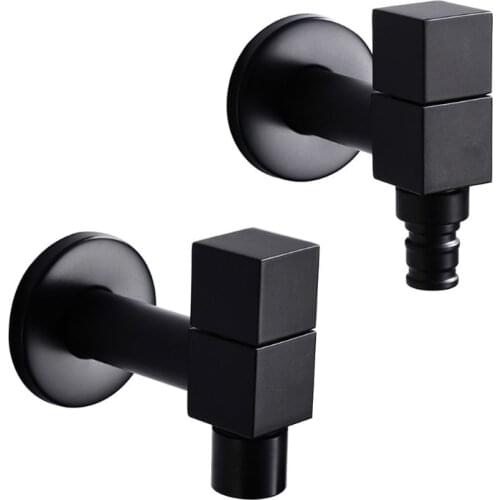 Black Metal Copper Faucet Wall Mounted Washing Machine Tap Bath Toilet Mop Pool Water Taps for Garden Bathroom Kitchen