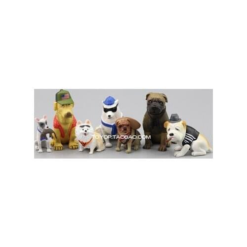 Q version dog solid pvc figure animal simulation animal model toys children cognitive birthday gift 7pcs/set
