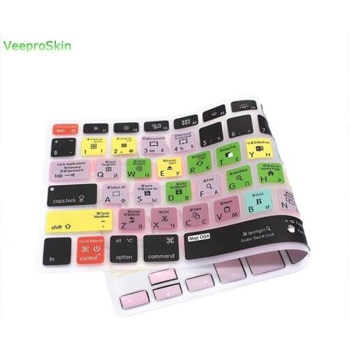 Russian OSX Functional Silicone Keyboard Cover for Mac Air Pro Retina 13"15"17"EU/US Layout Keyboard Protective Film Skin