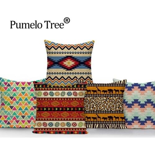 Colorful Geometric cushion bohemian decoration for home cushions 2018 New cushion cover linen decorative pillow cover